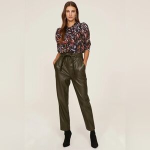 Peter Som Collective Green Faux Leather Pants Size 4